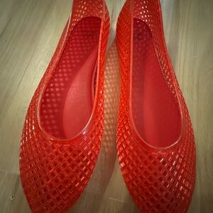 Wild Fable Vibrant Red Mesh Jelly Flats